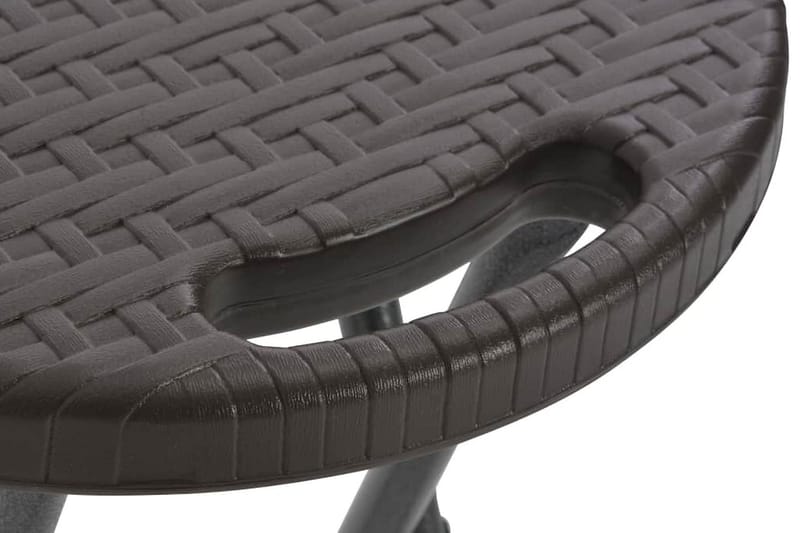 Hopfällbara barstolar 2 st HDPE och stål konstrotting brun - Brun - Möbler - Matplats - Barmöbler - Barstolar