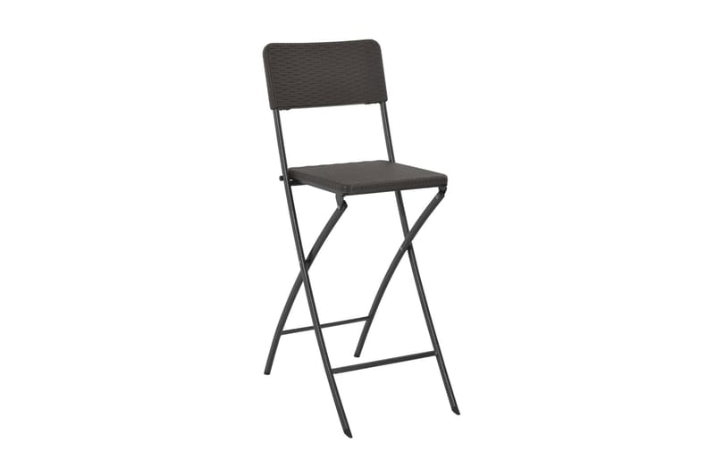 Hopfällbara barstolar 2 st HDPE och stål konstrotting brun - Brun - Möbler - Matplats - Barmöbler - Barstolar