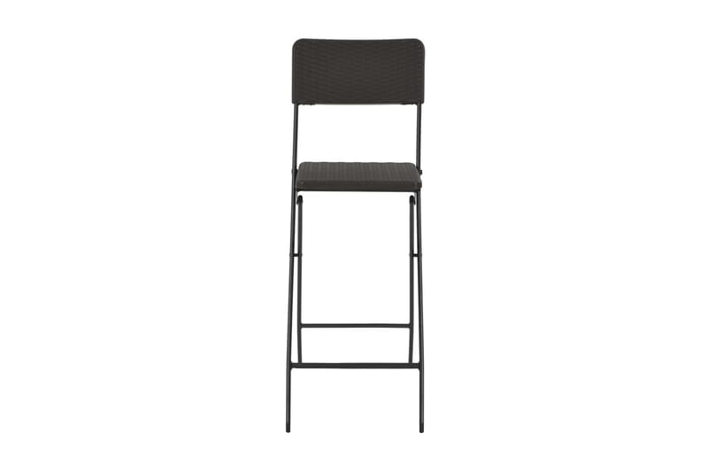 Hopfällbara barstolar 2 st HDPE och stål konstrotting brun - Brun - Möbler - Matplats - Barmöbler - Barstolar
