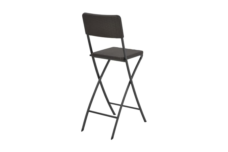 Hopfällbara barstolar 2 st HDPE och stål konstrotting brun - Brun - Möbler - Matplats - Barmöbler - Barstolar
