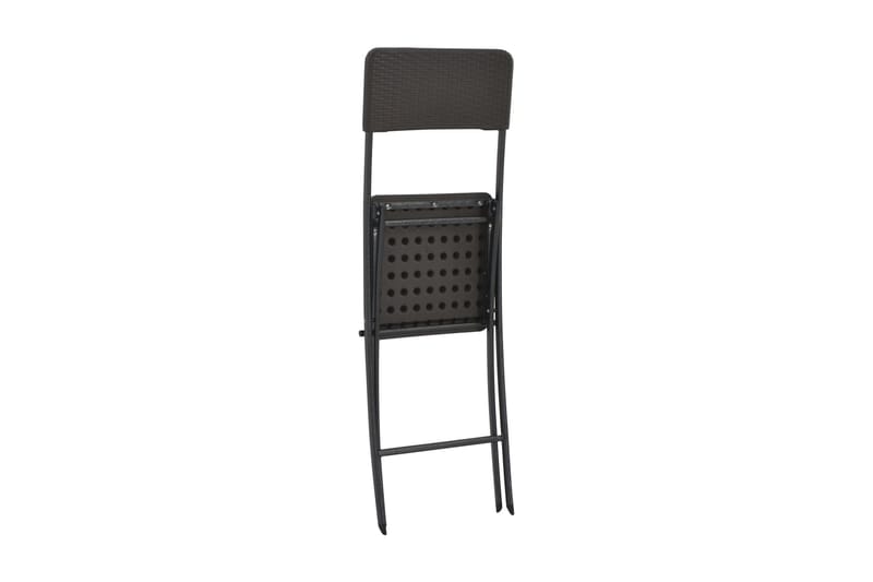 Hopfällbara barstolar 2 st HDPE och stål konstrotting brun - Brun - Möbler - Matplats - Barmöbler - Barstolar