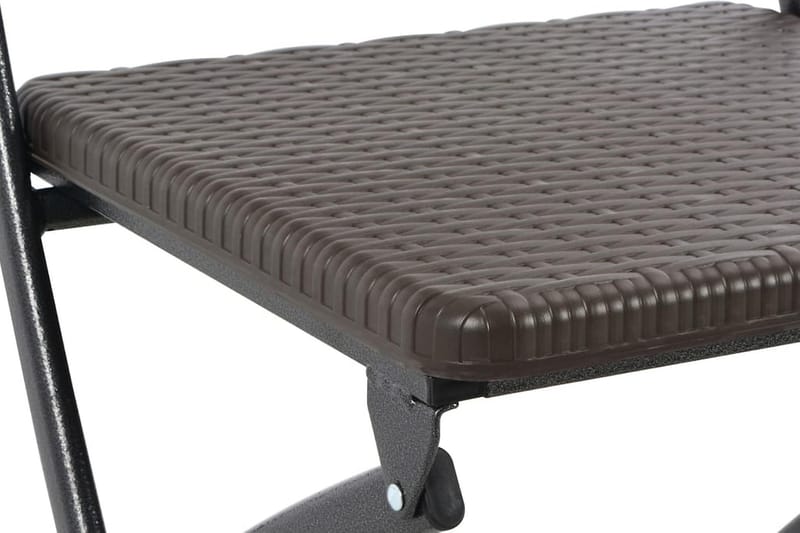 Hopfällbara barstolar 2 st HDPE och stål konstrotting brun - Brun - Möbler - Matplats - Barmöbler - Barstolar