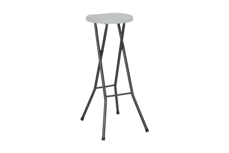 Hopfällbara barstolar 2 st HDPE och stål vit - Vit - Möbler - Matplats - Barmöbler - Barstolar
