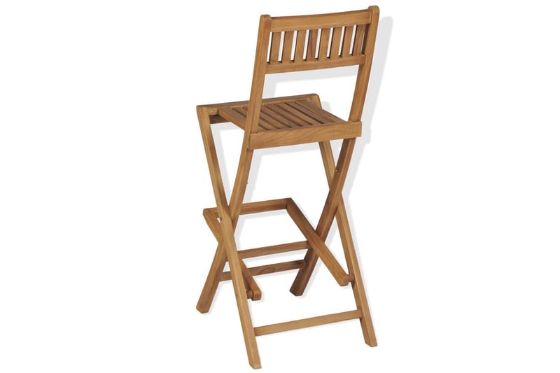 Hopfällbara barstolar 2 st massiv teak - Brun - Möbler - Matplats - Barmöbler - Barstolar
