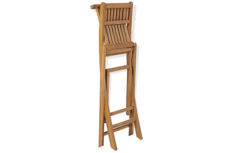 Hopfällbara barstolar 2 st massiv teak - Brun - Möbler - Matplats - Barmöbler - Barstolar
