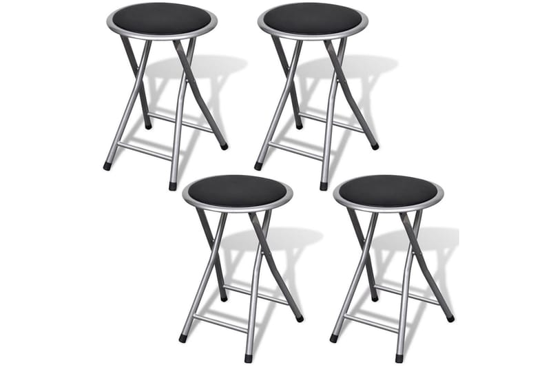 Hopfällbara barstolar 4 st konstläder - Svart - Möbler - Matplats - Barmöbler - Barstolar