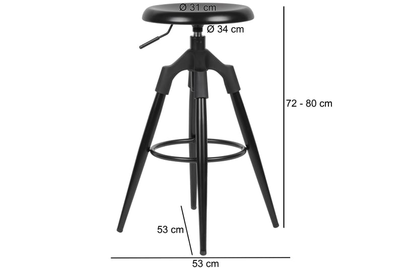 HUBENER Barstol Svart - Möbler - Matplats - Barmöbler - Barstolar