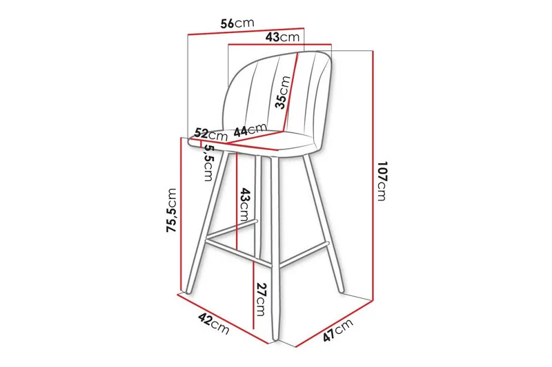 Kintore Barstol - Svart - Möbler - Matplats - Barmöbler - Barstolar