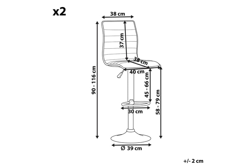 LITTAU Barstol 2-pack Konstläder/Svart - Barstolar