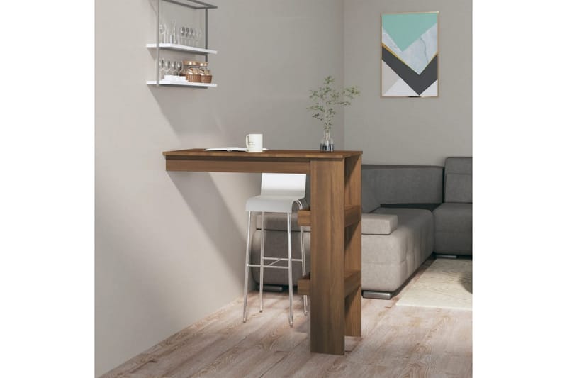 beBasic Barbord väggmonterat brun ek 102x45x103,5 cm konstruerat trä - Möbler - Matplats - Barmöbler - Barbord