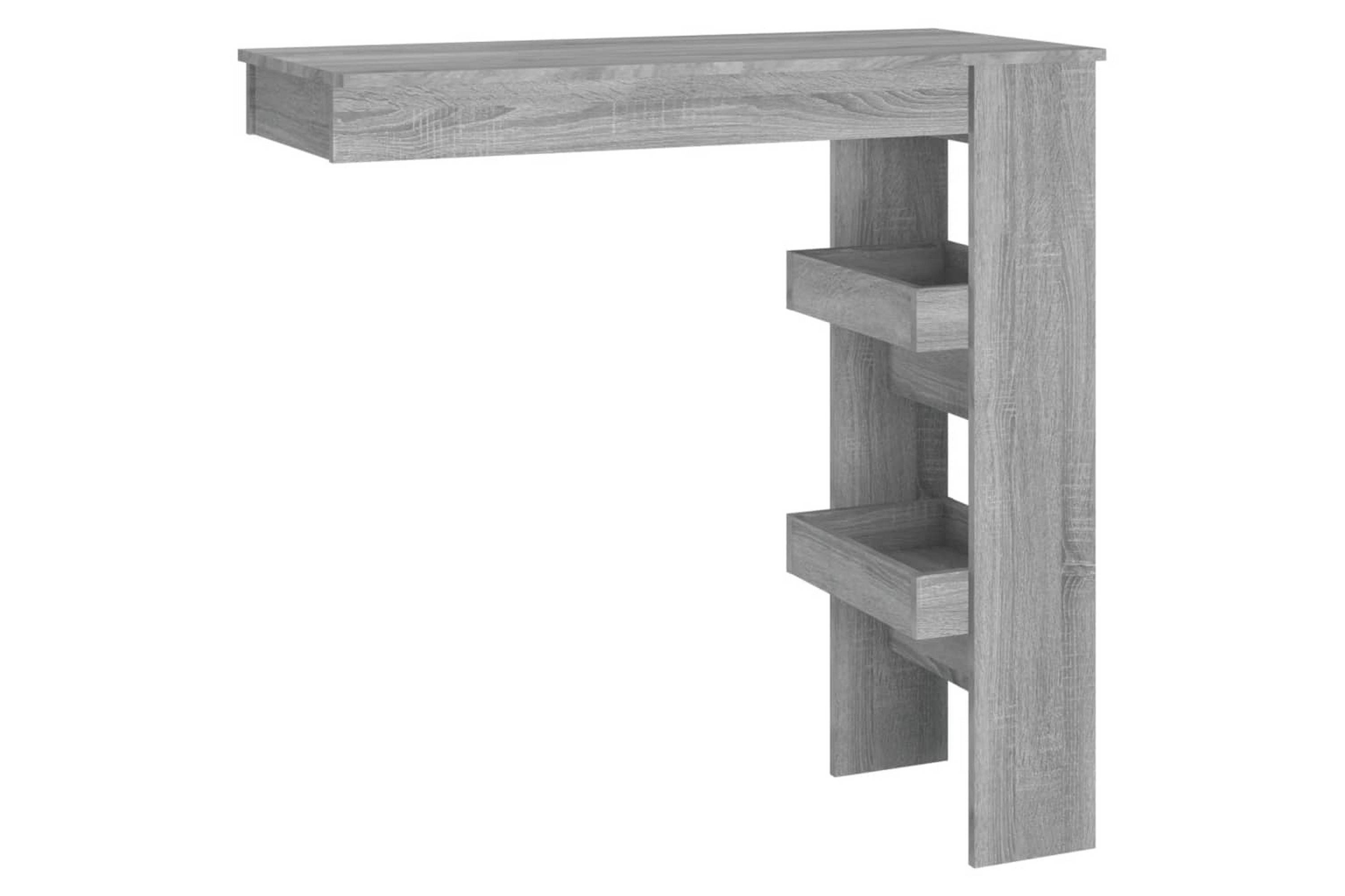 beBasic Barbord väggmonterat grå sonoma 102x45x103,5 cm konstruerat trä –