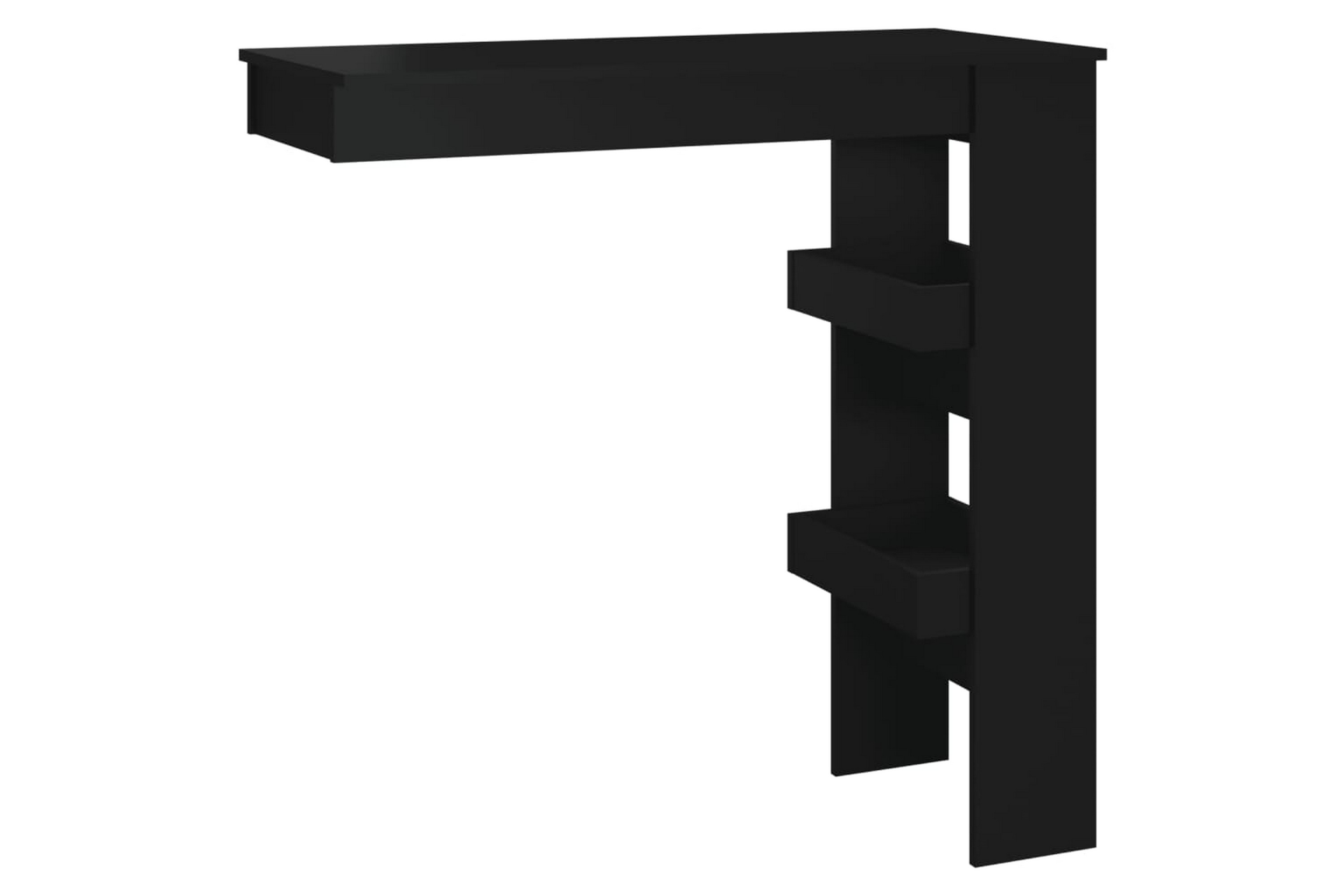 beBasic Barbord väggmonterat svart 102x45x103,5 cm konstruerat trä –