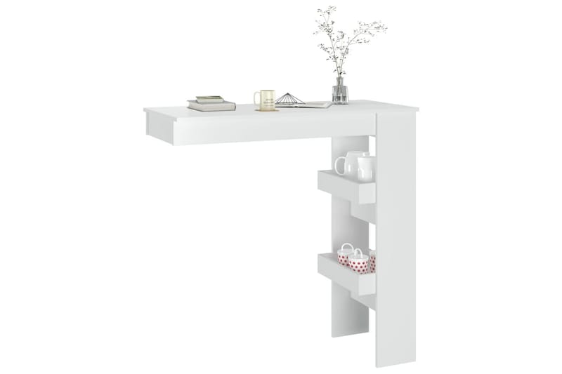beBasic Barbord väggmonterat vit glans 102x45x103,5 cm konstruerat trä - Möbler - Matplats - Barmöbler - Barbord