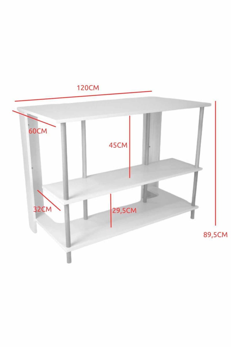 Belvo Köksö 120x89,5x60 cm - Vit - Möbler - Matplats - Barmöbler - Barbord