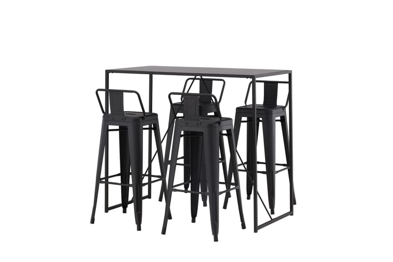 Brea Barbord 60x120 cm med 4 Tempe Stolar - Svart - Möbler - Matplats - Barmöbler - Barbord