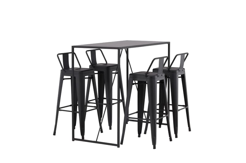 Brea Barbord 60x120 cm med 4 Tempe Stolar - Svart - Möbler - Matplats - Barmöbler - Barbord