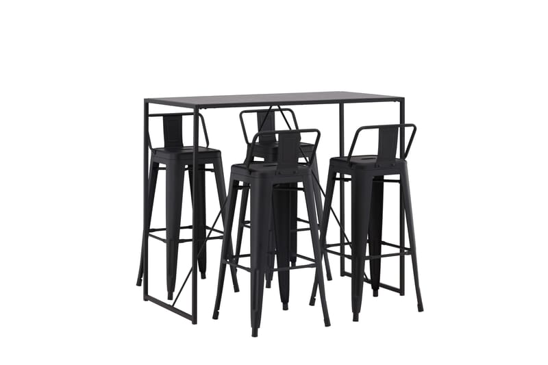 Brea Barbord 60x120 cm med 4 Tempe Stolar - Svart - Möbler - Matplats - Barmöbler - Barbord