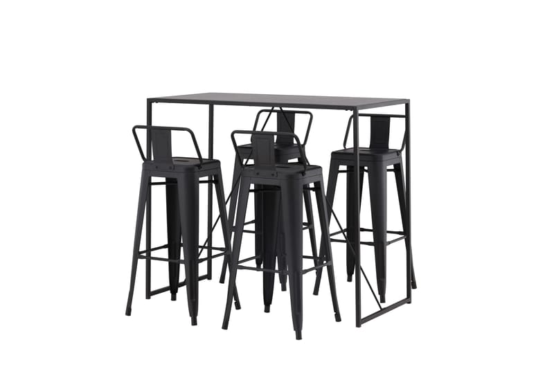 Brea Barbord 60x120 cm med 4 Tempe Stolar - Svart - Möbler - Matplats - Barmöbler - Barbord