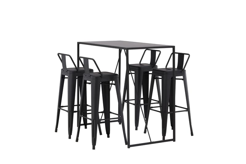 Brea Barbord 60x120 cm med 4 Tempe Stolar - Svart - Möbler - Matplats - Barmöbler - Barbord