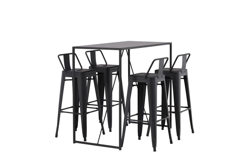 Brea Barbord 60x120 cm med 4 Tempe Stolar - Svart - Möbler - Matplats - Barmöbler - Barbord