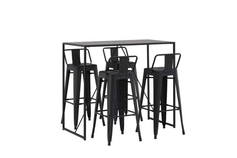 Brea Barbord 60x120 cm med 4 Tempe Stolar - Svart - Möbler - Matplats - Barmöbler - Barbord