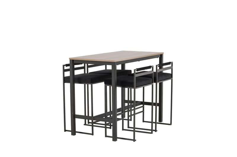 Camden Barbord 60x120 cm med 4 Opelika Stolar - Svart - Möbler - Matplats - Barmöbler - Barbord