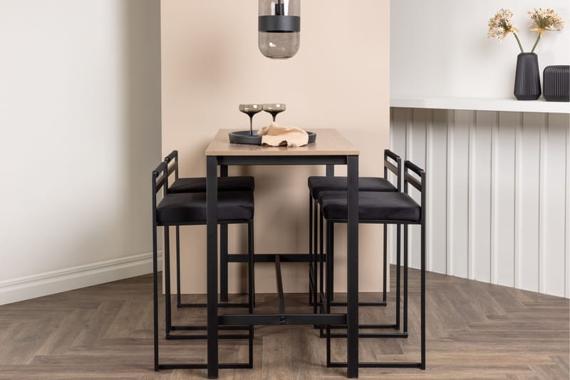 Camden Barbord 60x120 cm med 4 Opelika Stolar - Svart - Möbler - Matplats - Barmöbler - Barbord