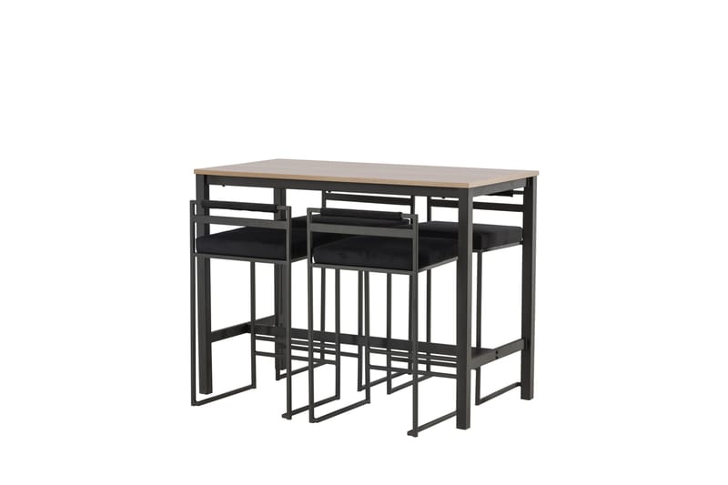 Camden Barbord 60x120 cm med 4 Opelika Stolar - Svart - Möbler - Matplats - Barmöbler - Barbord