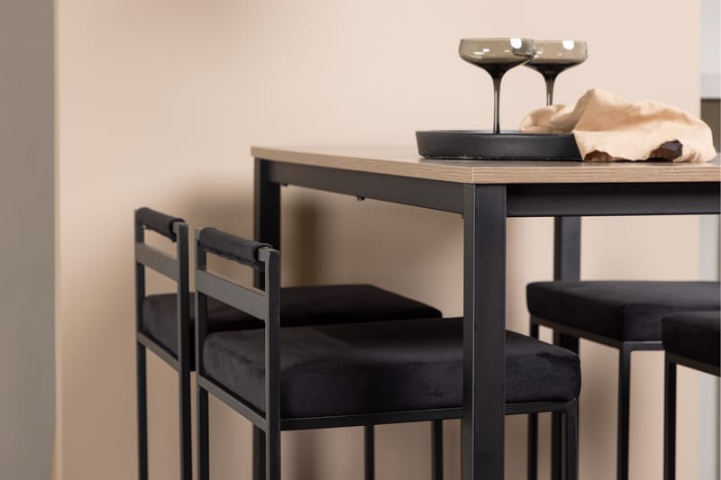 Camden Barbord 60x120 cm med 4 Opelika Stolar - Svart - Möbler - Matplats - Barmöbler - Barbord