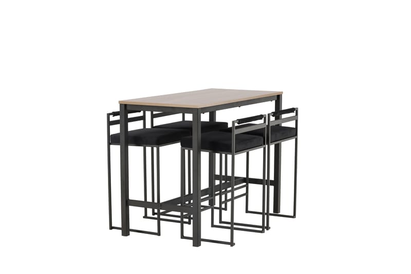 Camden Barbord 60x120 cm med 4 Opelika Stolar - Svart - Möbler - Matplats - Barmöbler - Barbord