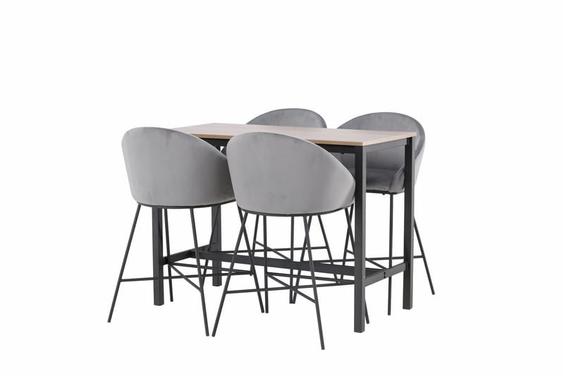 Camden Barbord 60x120 cm med 4 Velvet Stolar - Mörkgrå - Möbler - Matplats - Barmöbler - Barbord