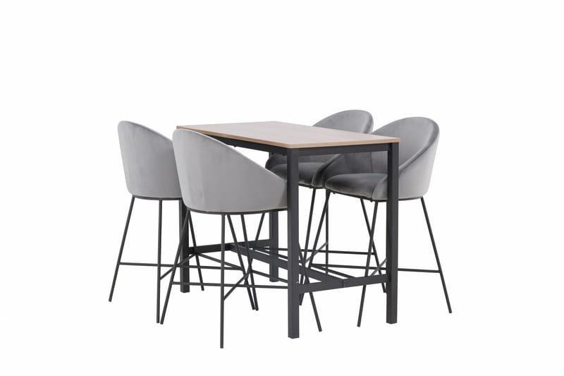 Camden Barbord 60x120 cm med 4 Velvet Stolar - Mörkgrå - Möbler - Matplats - Barmöbler - Barbord