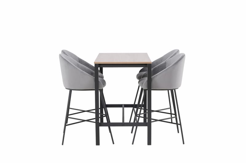 Camden Barbord 60x120 cm med 4 Velvet Stolar - Mörkgrå - Möbler - Matplats - Barmöbler - Barbord