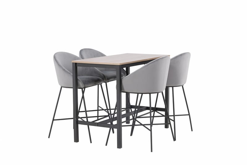 Camden Barbord 60x120 cm med 4 Velvet Stolar - Mörkgrå - Möbler - Matplats - Barmöbler - Barbord