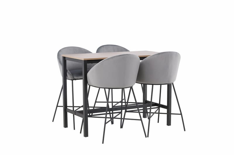 Camden Barbord 60x120 cm med 4 Velvet Stolar - Mörkgrå - Möbler - Matplats - Barmöbler - Barbord