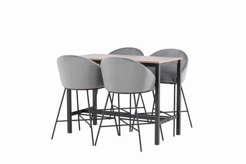 Camden Barbord 60x120 cm med 4 Velvet Stolar - Mörkgrå - Möbler - Matplats - Barmöbler - Barbord