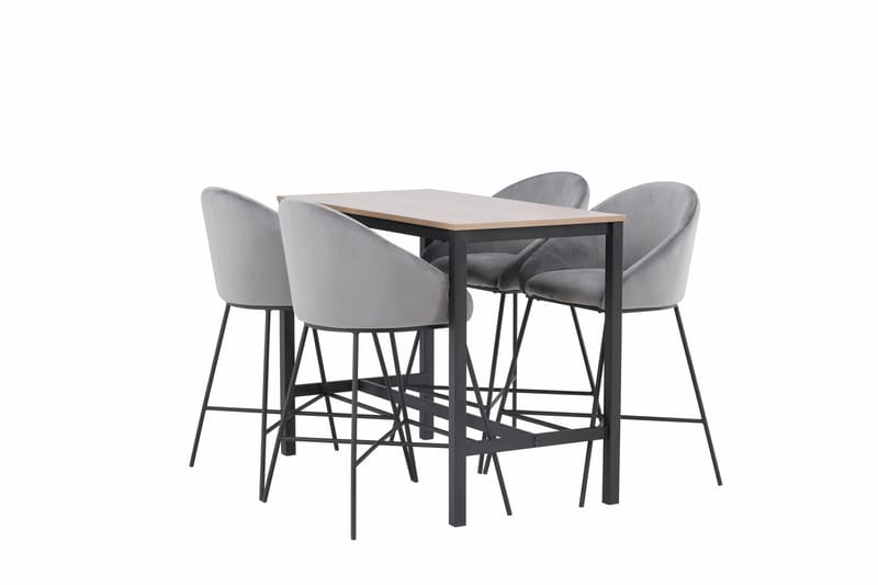 Camden Barbord 60x120 cm med 4 Velvet Stolar - Mörkgrå - Möbler - Matplats - Barmöbler - Barbord