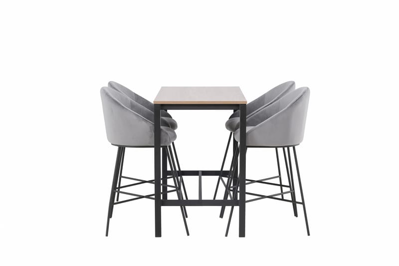 Camden Barbord 60x120 cm med 4 Velvet Stolar - Mörkgrå - Möbler - Matplats - Barmöbler - Barbord