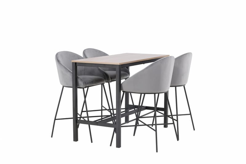 Camden Barbord 60x120 cm med 4 Velvet Stolar - Mörkgrå - Möbler - Matplats - Barmöbler - Barbord