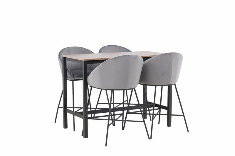 Camden Barbord 60x120 cm med 4 Velvet Stolar - Mörkgrå - Möbler - Matplats - Barmöbler - Barbord