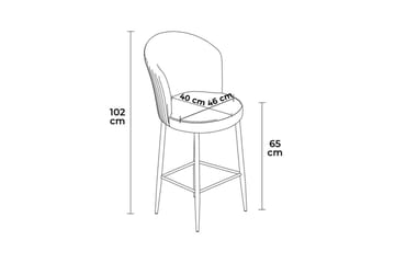 Cindrel Bargrupp 46 cm - Cream/Guld - Möbler - Matplats - Barmöbler - Barstolar