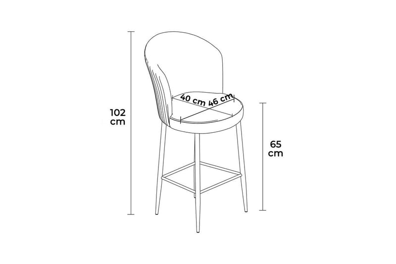 Cindrel Bargrupp 46 cm - Cream/Guld - Möbler - Matplats - Barmöbler - Barstolar