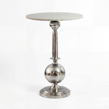 Derva Runt sidobord 40 cm med bordsskiva i äkta marmor - silver och vit - Möbler - Vardagsrum - Soffbord & vardagsrumsbord - Sidobord & lampbord