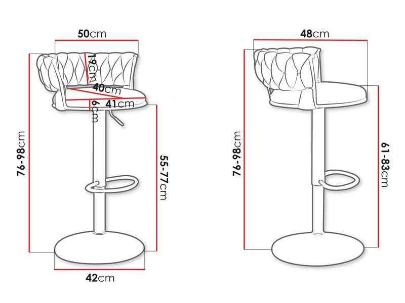 Garrick Barstol 76 cm 2-pack - Svart - Möbler - Matplats - Barmöbler - Barstolar