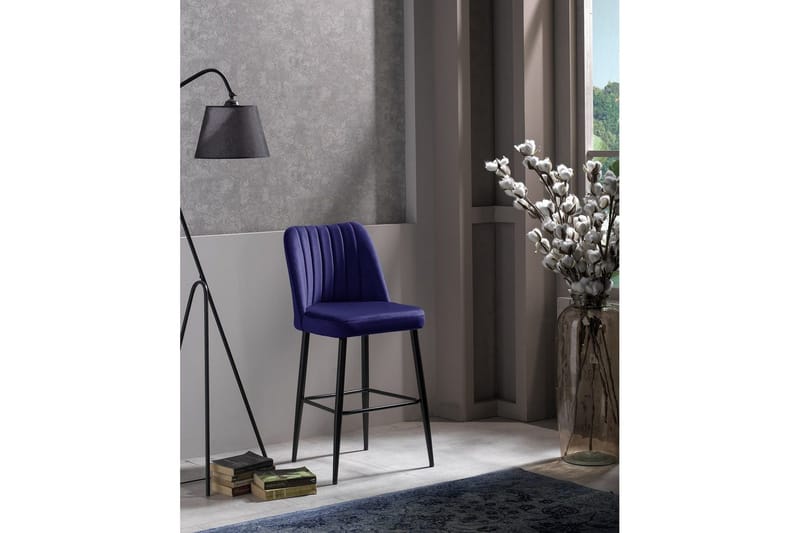 Huddy Bargrupp 49 cm - Svart/Blå - Möbler - Matplats - Barmöbler - Barstolar