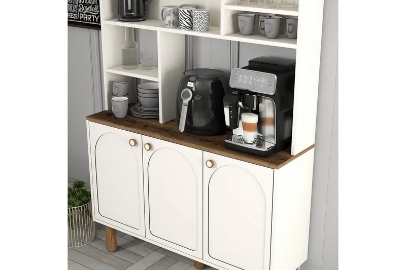 Kaffebarskåp Tre Gräddfärgad / Ek - Gräddfärgad / Ek - Möbler - Matplats - Barmöbler - Bardisk