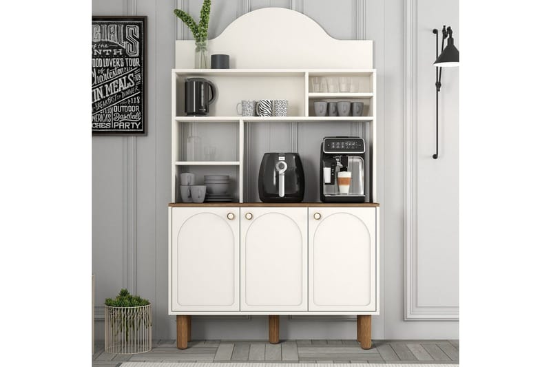 Kaffebarskåp Tre Gräddfärgad / Ek - Gräddfärgad / Ek - Möbler - Matplats - Barmöbler - Bardisk