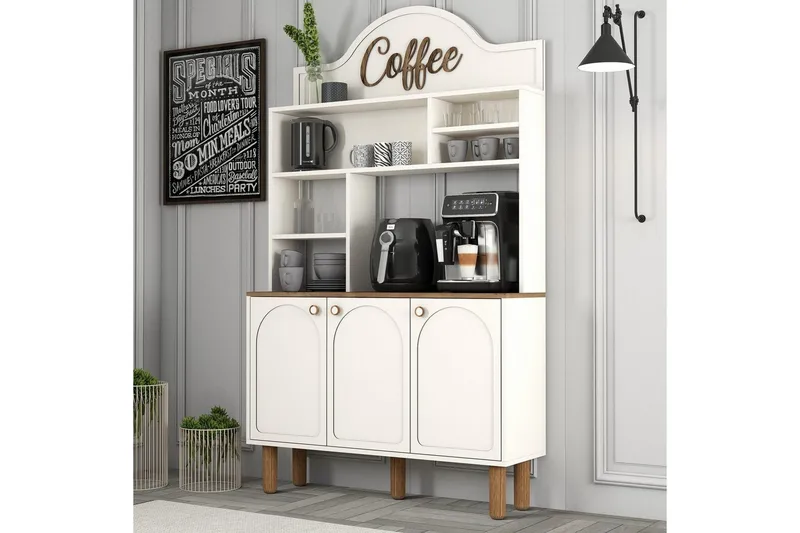 Kaffebarskåp Tre Gräddfärgad / Ek - Gräddfärgad / Ek - Möbler - Matplats - Barmöbler - Bardisk