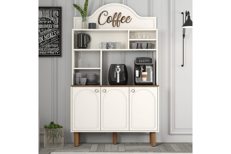 Kaffebarskåp Tre Gräddfärgad / Ek - Gräddfärgad / Ek - Möbler - Matplats - Barmöbler - Bardisk