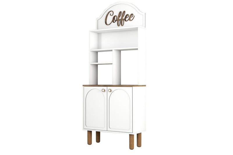 Kaffebarskåp Två Vit / Ek, Vit / Ek
